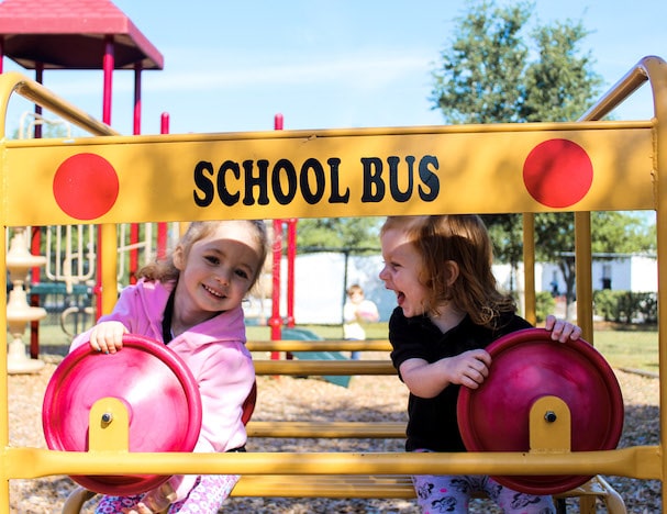 Before and after school children riding a our transportation buses.